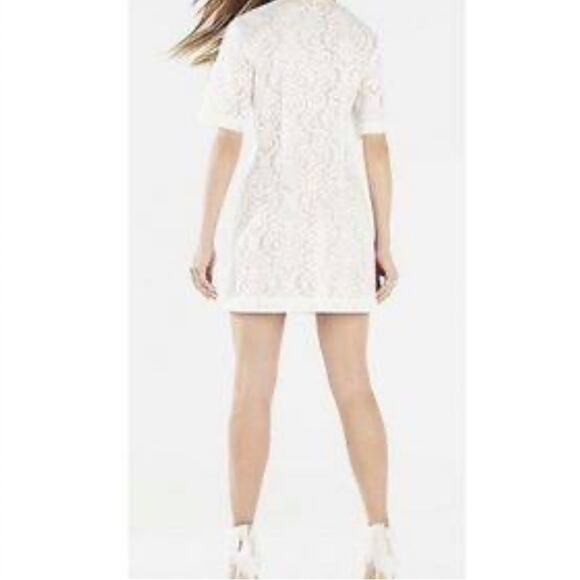 BCBG MaxAzria Ceara Mini Shift Dress Ivory Size 12 - Picture 3 of 7